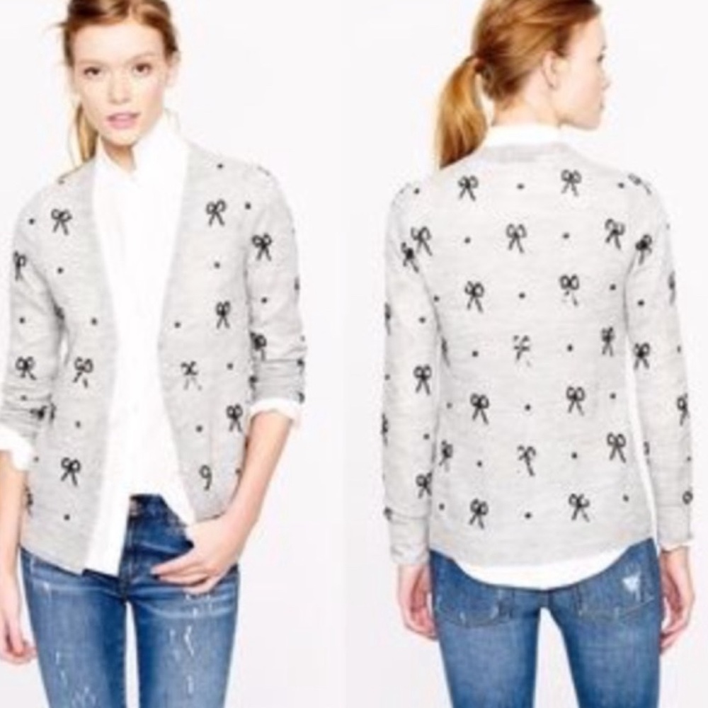 J. Crew sequin bow cardigan